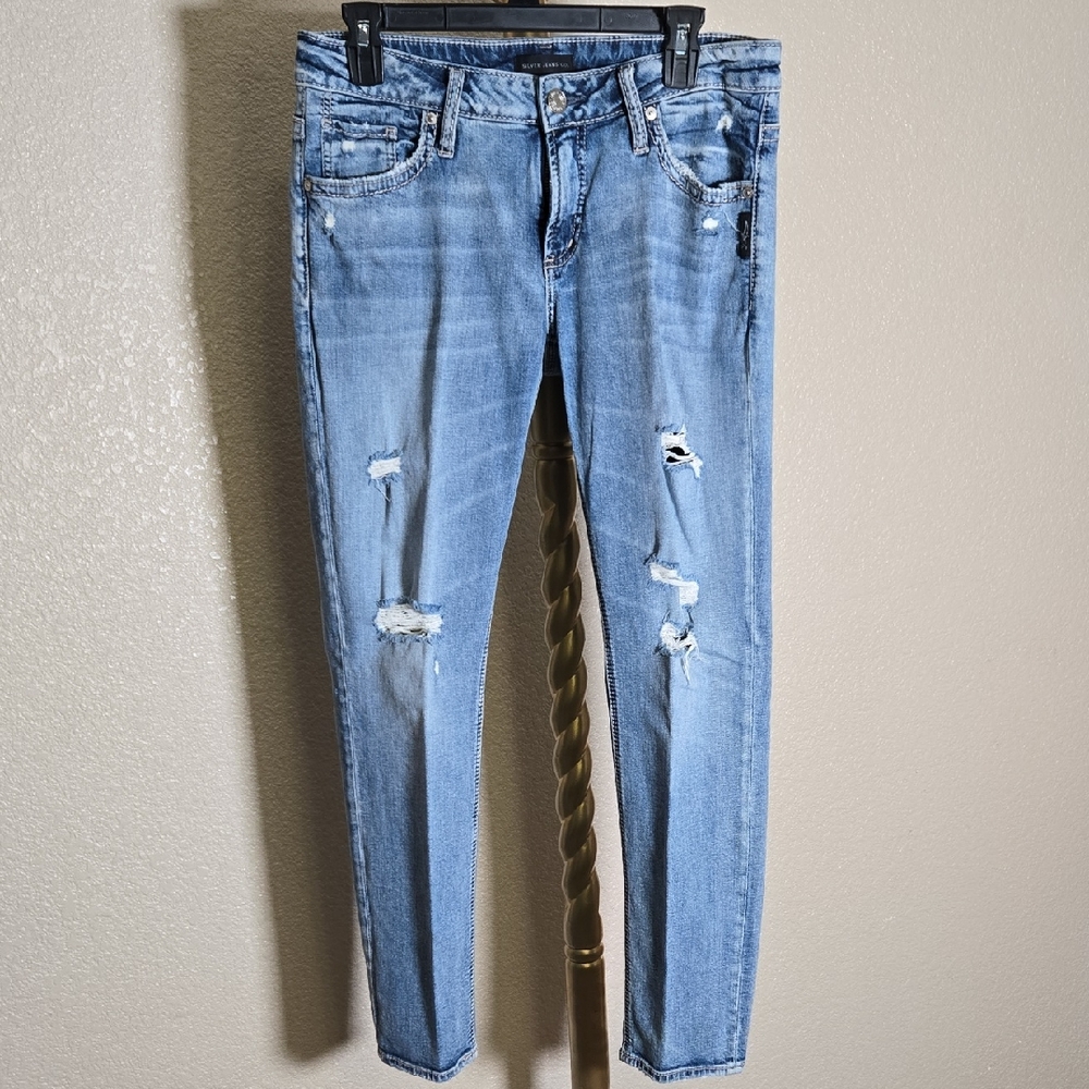 Mavi Light Blue Distressed Skinny Jeans